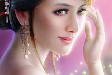 Art Fantasy Girl, Pink Backgrounds iPhone Wallpapers