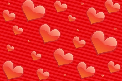Public Domain Image   Free Picture Of Lovely Red Hearts On Striped ...