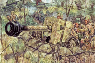 Wallpapers Soldiers Painting Art German PAK 40 AT Gun W/SER Army ...