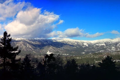 Big Bear Panorama Awesome Scenery Mountains Woods Clear ...