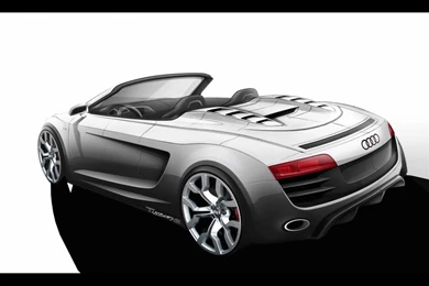 2010 Audi R8 Spyder   Design Sketch Rear And Side Topless ...