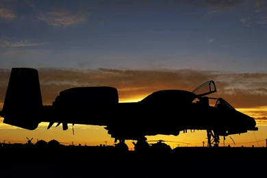 A 10 Thunderbolt Sunset Silhouette Aircraft Wallpapers
