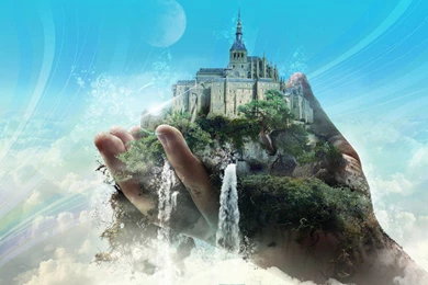 Mt St Michel Creative Art Wallpapers HD Download For Desktop