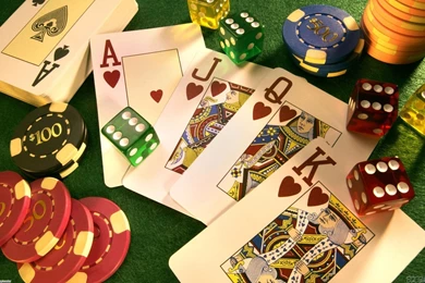 Poker Cards, Dice And Chips Wallpapers
