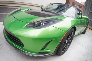 Tesla Roadster Green 2014   Car HD Wallpapers