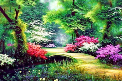 ENCHANTED GARDEN WALLPAPER   (