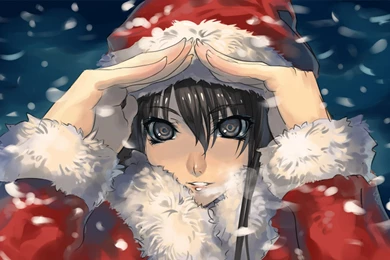 Snow Brown Eyes Anime Christmas Outfits Anime Girls Wallpapers ...