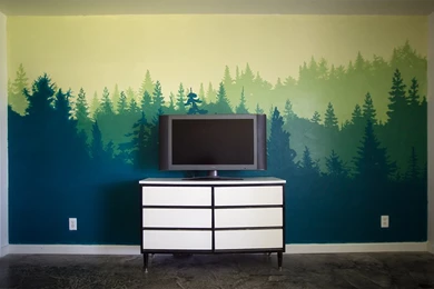Forest Wall Mural   Bedroom Makeover