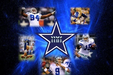 Photo "Dallas Cowboys Logo With Players And Cheerleaders" In The ...