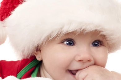 Download Wallpapers 3840x1200 Baby, New Year, Hat, Cute Dual Wide ...