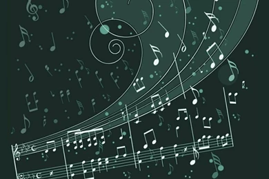 Dark Green Music Notes