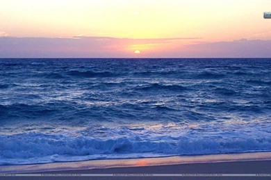 Beach With Sunset And Waves Of The Atlantic Ocean Wallpapers