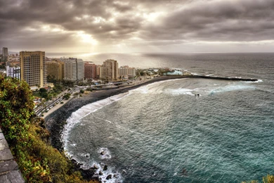 Canary Islands Atlantic Ocean Coast Buildings Ocean Landscape ...