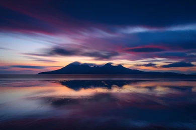 Scotland Island Egg Atlantic Ocean Beach Night Mountain Clouds HD ...