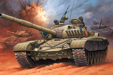 Wallpaper: T 72, Tank, Military, Red Road, Explosion, Dust ...