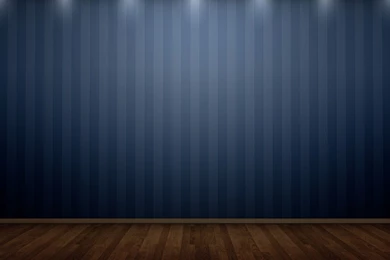 Blue Striped Wall And Wood Flooring Wallpapers