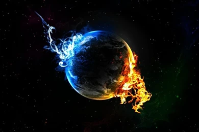Fire Ice Fire And Ice – Space Planets HD Desktop Wallpapers