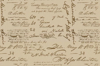 England Furniture Fabric – Script Caramel