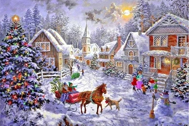 Art Carriage Joyous Noel – Abstract Fantasy HD Desktop Wallpapers