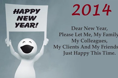 New Year 2014 Celebrations Wine Glasses