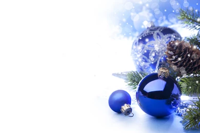 Fond Ecran Hd Fêtes Noël Boule Bleu Branche De Sapin Wallpapers ...