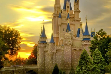 Sunset Over Cinderella Castle HD Desktop Wallpapers : High ...