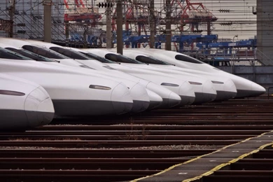 Shinkansen Rail Yard At Oui Tokyo.