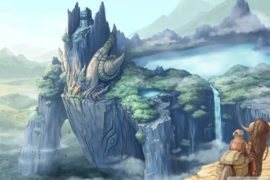 Dragon Castle Fantasy Art HD Desktop Wallpapers : Mobile : Dual Monitor