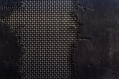 Download Wallpapers 2048x2048 Metal, Mesh, Cracks, Scratches, Black ...