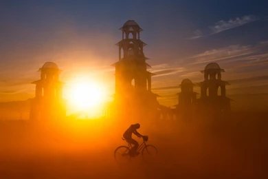 Bicycles Motorbikes Burning Man Wallpapers