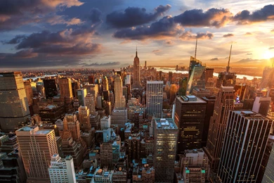 Download New York City Skyline At Sunset HD Wallpapers For 4K 3840 ...