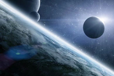 1280x1024 Surface, Satellite, Planet, Eclipse, Space, Star ...