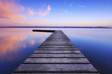 Lake, Calm, Pier, Clouds, Beautiful Scenery Free Desktop ...