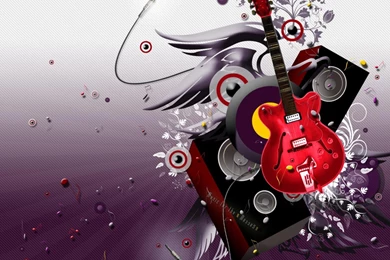 3D ABSTRACT GUITAR WALLPAPER   (