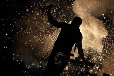 Brilliant Firework Features Shadow Of Man Hd 1080p