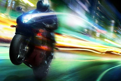 Bike City Lights Motorbikes Motorcycle Streetlights Motion Hd ...