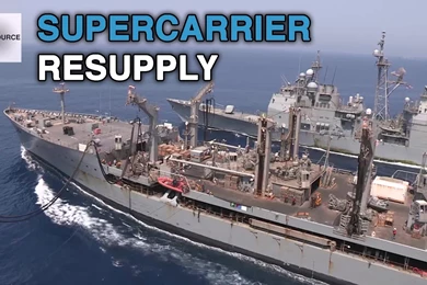 USS Nimitz Conduct Replensihment At Sea Alongside USNS Patuxent ...