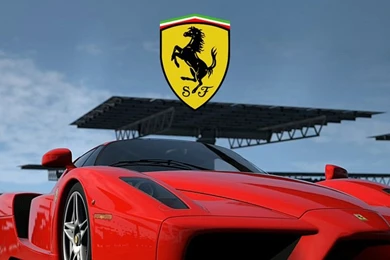 Red Ferrari With Logo Wallpapers