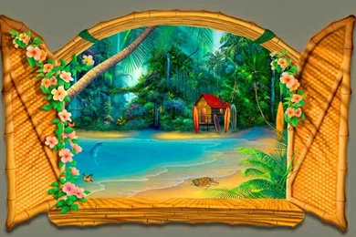 SURF SHACK WALLPAPER   (