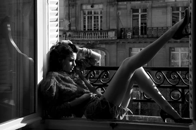 Female Model Girl Window Black & White HD Decorative Wallpapers ...