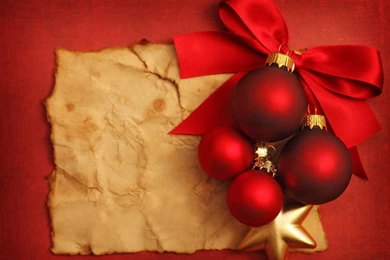 Wallpaper: Ornaments, Christmas Decorations, New Year, Ribbon ...