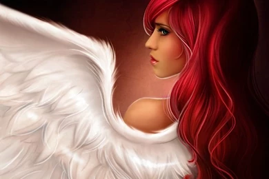 Red Hair White Wings