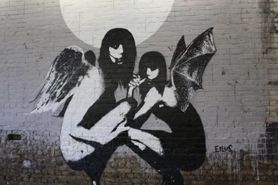 Graffiti Girls Angels Wings Street Art Artwork Vampires Hd ...