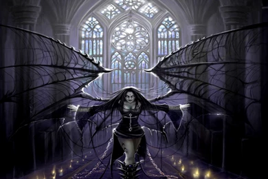 Gothic Dark Girl Angel With Chains Wallpapers From Angels Wallpapers