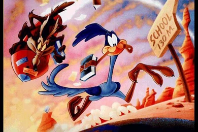 My Free Wallpapers   Cartoons Wallpapers : Roadrunner Going To School