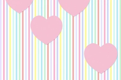 Pastel Pink Hearts, Stripes & Polka Dots Wallpaper.