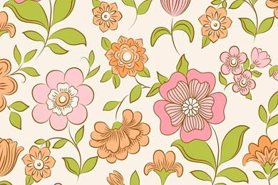 Retro Floral Wallpapers Pattern By Rai Land Dqs