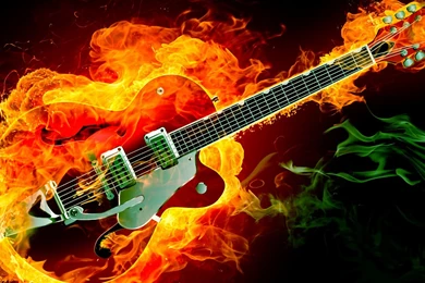 RePin Image: Guitar On Blue Fire Guitar On On Pinterest