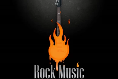 Accessible Novelties: The Rock Guitar Fire Wallpapers