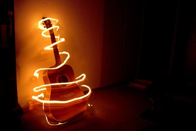 Guitar Fantasy Fire Glow Hd   1600x1064 IWallHD   Wallpapers HD